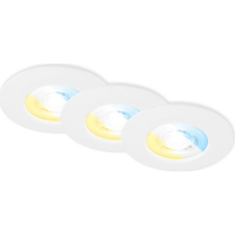 CTS LED recessed spots, set of 3, white, 3xLED-pla