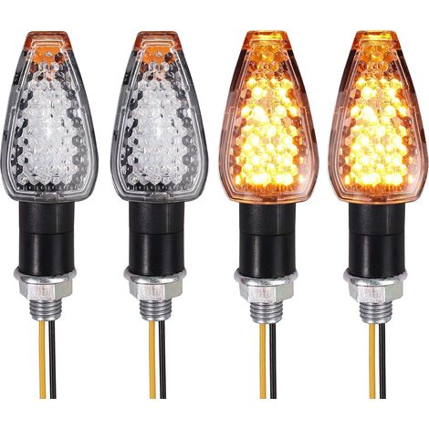 4 Pièces Clignotants Moto LED 14LED, Indicateurs Mini Moto 12V, Clignotants Étanches, Indicateur de Direction Universel pour MotoScooter, Quad, Cruiser, Off-Road, Voitures à Pédales (1/5)