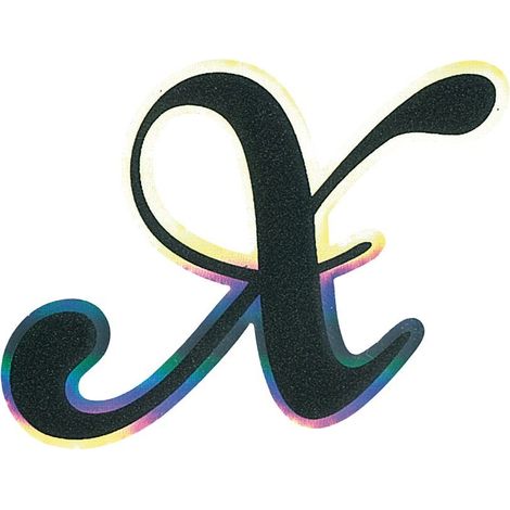 Adesivo Monogramma Lettera X, Nero Metallescente (1/2)