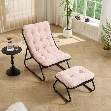 Fauteuil, dossier inclinable, avec coussin, noir, pour jardin et terrasse, usage intérieur extérieur confortable pour salon et chambre