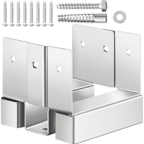 Support de Poteau Bois, Lot de 10, Base de Poteau, Taille Interne 89,6x90,5 mm, Acier au Carbone, Ancrage de Poteaux au Béton pour Balustrades de Porche, Pergolas, Supports de Colonnes, Patios (1/5)