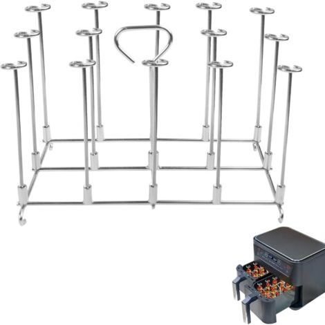 Support de brochettes pour friteuse à air double, compatible avec les friteuses Ninja Foodi AF300UK/AF400UK /Tower/Salter/Instant Vortex/EMtronics à double tiroir, 7.6 à 9.5 l (1/5)