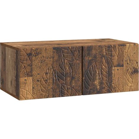 vidaXL Meuble TV mural 98 x 31 cm Bois ancien Bois d'ingénierie