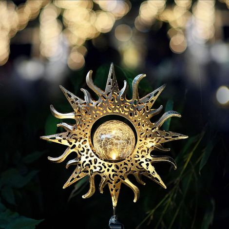 Carillon solaire pour décoration extérieure, cadeau de sympathie pour femme, guirlande lumineuse unique en forme de soleil et de lune pour terrasse, durable et écologique de haute qualité-AquaForge (1/5)
