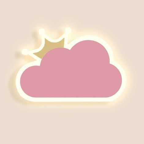 Applique murale d'intérieur, applique LED 12 W, applique moderne en forme de nuage, lampe murale tricolore blanc chaud-blanc naturel-blanc froid (rose) (1/5)