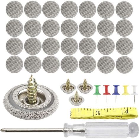 60PCS Punaises pour Ciel de Toit Voiture, Outil Réparation Auto Kit Réparation Ciel de Toit Auto avec Boutons Fixation et Bouchons, Boucles (1/4)