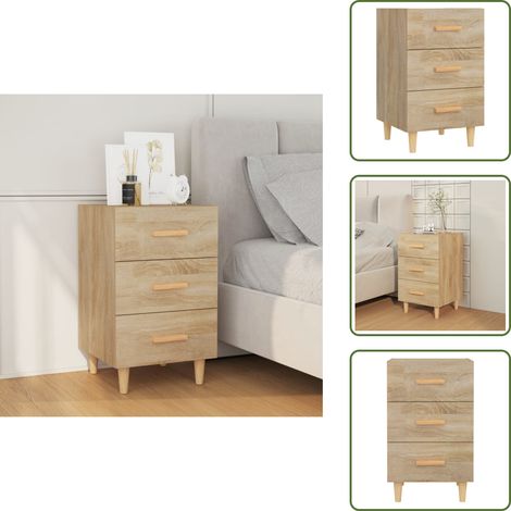 Cajones - vidaXL Mesita de noche madera de ingeniería roble Sonoma 40x40x66 cm - Muebles decorativos