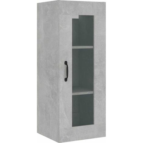 Armadietto Pensile a Parete Grigio Cemento 34,5x34x90 cm vidaXL (1/5)