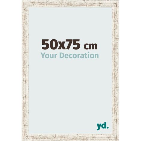 yd. - Cadre photo 50x75 - Blanc Vintage - MDF - Bologna (1/5)