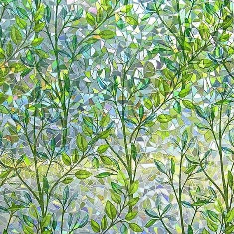 Film Fenetre Anti Regard - Film Statique Vitre, Occultant, Adhesif Électrostatique, Vigne Verte-60X200 CM (1/5)