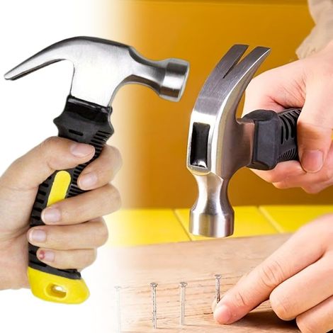 2pcs Marteau arrache-panne avec poignée absorbant les chocs – Design de griffe courbée pour un retrait précis des clous – Tête en acier traité thermiquement pour l'encadrement et la démolition – Prise (1/5)