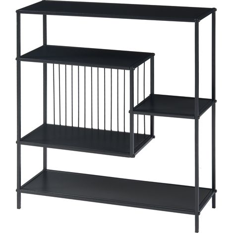 Tavolo consolle in metallo 66 x 60 x 20 cm per ingresso soggiorno sala da pranzo nero 030010871