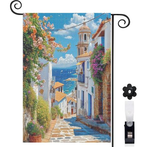 Drapeau de jardin vertical décoration saisonnière toile durable double face 30 x 45 cm pour porche et cour (1/5)