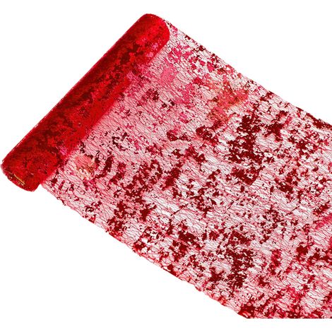 1 Chemin de table, maille métallisée dorée, fibre de polyester, léger, pour mariage, fête (1/5)
