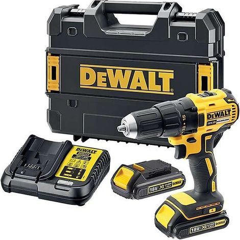 Dewalt – Perceuse-visseuse sans fil 18V DCD777S2T – 2 batteries 1,5Ah – Moteur Brushless – Couple 340W pour bois jusqu'à 30mm