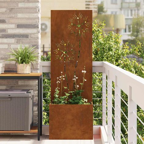 Pantalla de Privacidad para Jardín Floral Oxidado 50 x 140 cm vidaXL