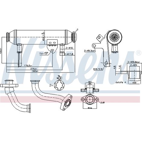 Radiateur, réaspiration des gaz d'échappement Nissens 989283 ALFA ROMEO 46791347