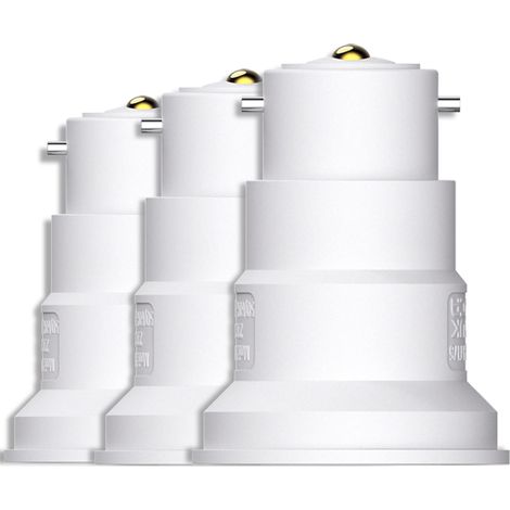 B22 to E27 Adapter,3 pack Bayonet to Screw Bulb Adaptor Fitting for Ceiling Fan Light Bulb,BC to ES Lamp Base Socket Converter for LED and Incandescent and CFL Bulbs (1/5)