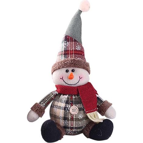 Poupée de Noël en Forme de Cerf et Bonhomme de Neige, Ornement à Suspendre pour Sapin (1/5)