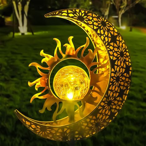 Campana de viento solar para exteriores con forma de bola de cristal craquelado, resistente al agua, decoración de jardín en tonos oscuros. (1/5)