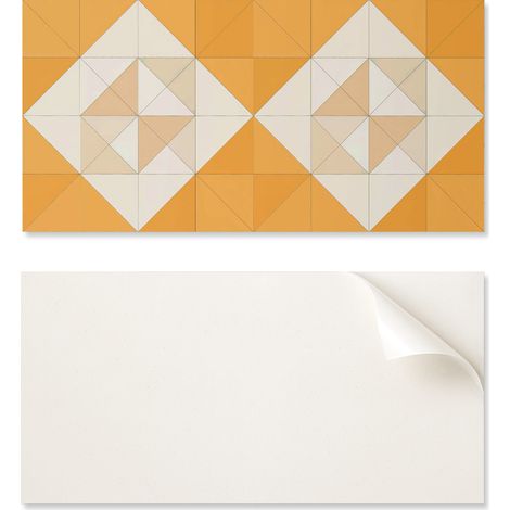 Revestimiento mural de vinilo est茅tico con estampado geom茅trico de rombos de 100x50 cm.