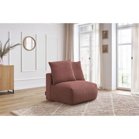 BOBOCHIC - Chauffeuse 1 place sans accoudoir pour canapé modulable VOLTAIRE Rose (1/5)
