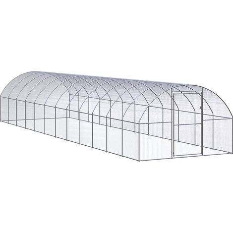 Enclos Poulailler extérieur - Parc enclos pour animaux Cage à poules 3x12x2 m Acier galvanisé BV572814 - BonneVie (1/5)