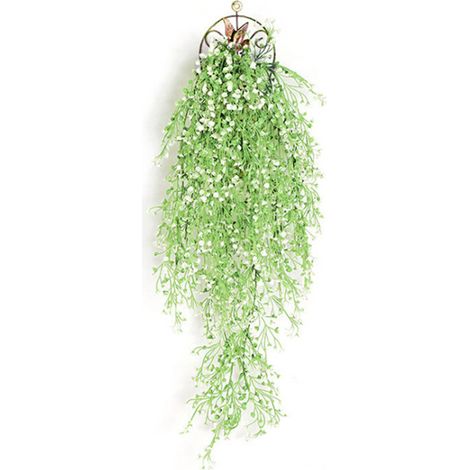 Saule artificiel 77 cm blanc pour décoration murale salon bureau (1/5)
