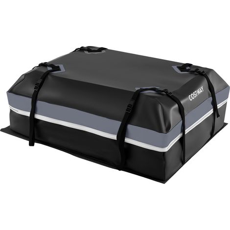 Coffre de toit souple gris M en PVC 500D étanche avec sangles renforcées et tapis antidérapant pour voiture, voyage et camping (1/5)