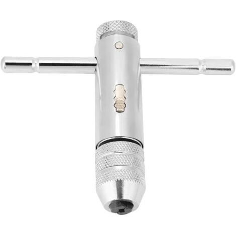 Clé à cliquet avec poignée en T, clé à barre en T réglable, vis à cliquet pour machine à main, filetage en T, outil de taraudage métrique, ensemble de tarauds et filières (M3-M8) (1/5)