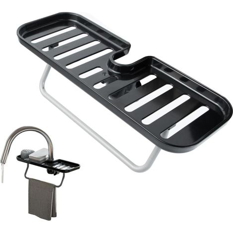 Lot de 2 porte-éponges suspendus pour évier de cuisine - Installation sans perçage, convient aux éviers de cuisine et de salle de bain, peut contenir des éponges et des brosses. (1/4)