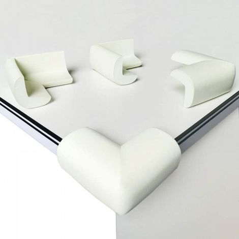 lot de 10 blanc Protection Coin de Table,Mousse Souple Protection Angle Sécurité Bébé Angle Droit Anti-Chocs Protege de Coins avec Résistant Adhésifs pour Tables et Tout Meubles Pointus (1/5)