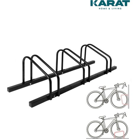 Casa Pura – Support à vélos Linus noir pour 3 vélos – Montage au sol ou mural – Acier revêtu par poudre – Résistant aux intempéries