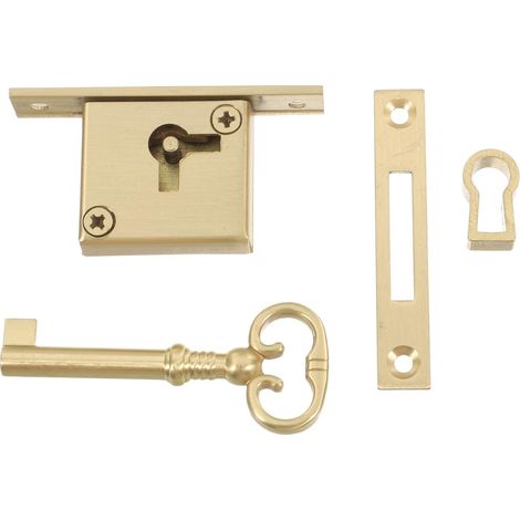 Serrure de porte meuble Kichvoe en laiton doré vintage (1/5)