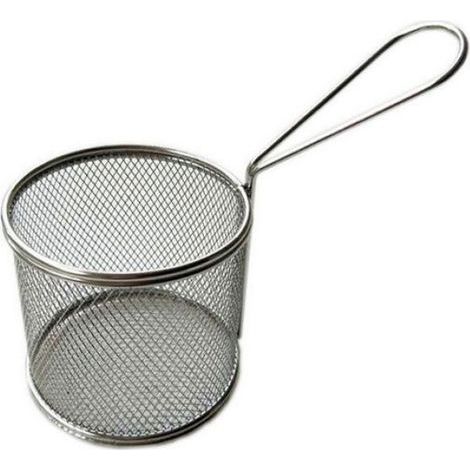 Mini Panier À Frites - Acier Inoxydable - Pour Friture De Pommes De Terre Crevettes Et Autres Aliments - 1 Pièce (1/4)