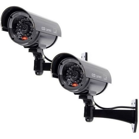 2x Lumiere clignotante de securite factice Fausse camera de surveillance Bullet LED infrarouge (1/3)