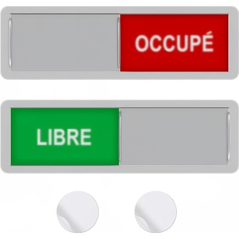 Panneaux de Porte LIBRE OCCUPÉ 17,7x5.2cm Panneau Magnétique Coulissant (1/5)