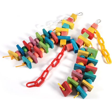 Cage à perroquet colorée, jouets à mâcher en bois, balançoire suspendue, grattoir et perchoir pour oiseau de compagnie (1/5)