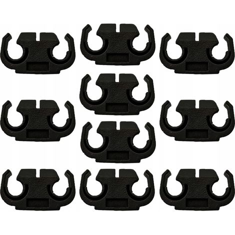 10x Montaggio - supporto tubo freno - doppio 2x 4,8 mm 3/16" (1/5)