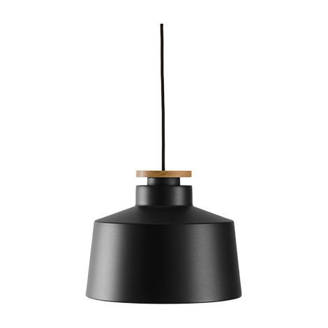 Street M Dome Suspension Plafonnier Plat Noir 1x E27