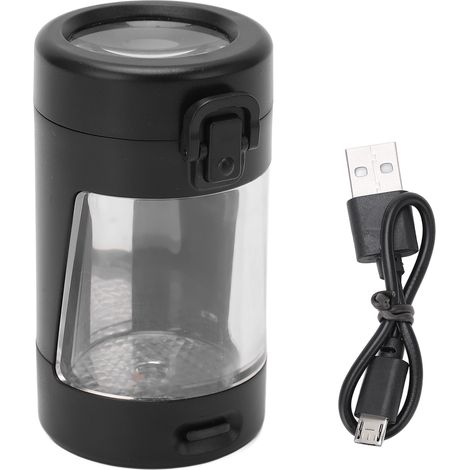 Boîte de Rangement Étanche Noir Mini Portable pour Épices avec Câble USB, Boîte de Conservation Anti-Odeur Lumineuse Transparente (1/5)