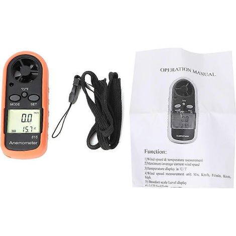Anémomètre testeur à écran LCD 816, machine de mesure anémométrique (1/5)