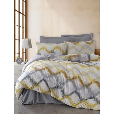 Copripiumino, copripiumino, biancheria da letto Set Grigio Giallo