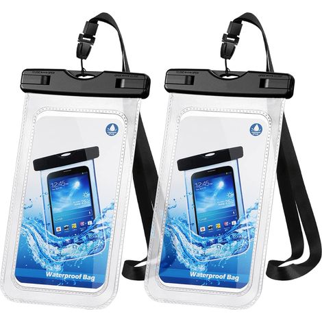 Étui étanche pour téléphone, pochette étanche IPX8, étui universel étanche, compatible avec Galaxy S12 Pro Max, SE, S11 Pro Max, XS, XR, X, 8, 7, S21 Ultra, S20, Note 20 et Google Pixel 2 (lot de 2). (1/5)