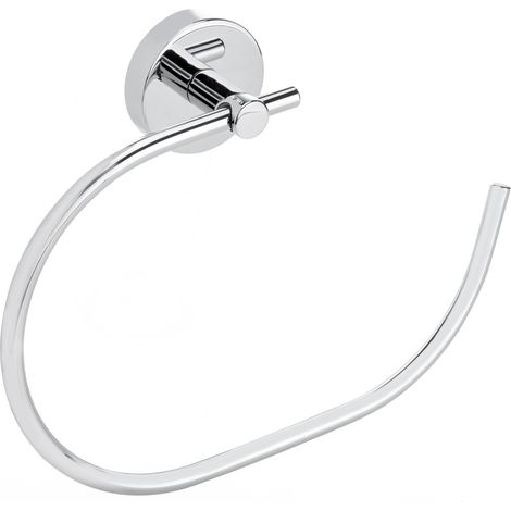 PrimeMatik - Toallero barra para pared cromado 200x161x42mm modelo Paddy
