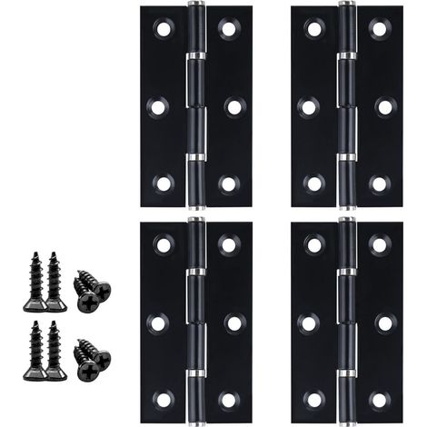 Scharnier - Acier Inoxydable - 70 mm x 40 mm - Pour Porte Bois Portail Extérieur Fenêtre Armoire - 4 Pièces (1/5)