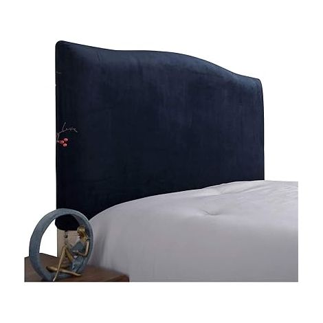Housse de tête de lit élastique 150 cm – Pour têtes de lit 140-170 cm – Tissu 94% polyester, 6% spandex – Lavable, bleu marine (1/5)