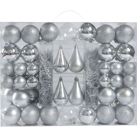 Mömax Christbaumkugel-Set Joy Silberfarben (1/2)