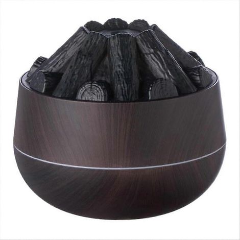 300 ml bonfire humidificateur USB noiseless flamme essentielle diffuseur auto off pour gym dark wood grain (1/5)