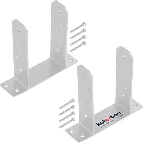 KOTARBAU® 2 Pièces Support Poteau Bois - à Visser - TT - Acier Galvanisé - 90 mm - Argent - Pied de Poteau - Fixation Robuste - Embase (1/5)